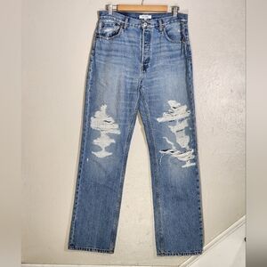 Re/done 90's High Rise Loose Distressed Jeans